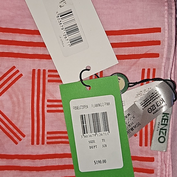 Scarf Kenzo Paris NWT Flamingo Pink - Picture 6 of 6